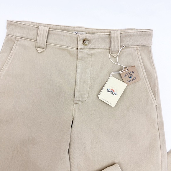 Faherty Coastline Stretch Chino Organic Cotton Pants Trousers Straight Leg Khaki - Picture 8 of 15